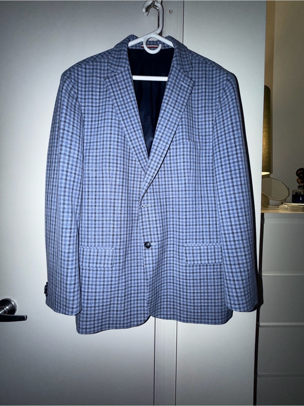 Tommy Hilfiger Light Blue Gingham Sport Coat